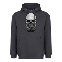 Smoke creepy bald and bearded skull for halloween & skeletons fans t shirt Heavyweight Hoodie - baoMotion
