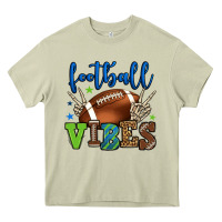 Mossy Football vibes green and blue Heavy Core Tee - HowdyJamesFarm