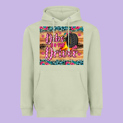 Dibs On The Driver Heavyweight Hoodie Designed By Jahusdesignshop