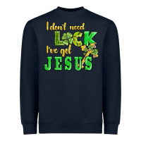 Navy i dont need luck i have got jesus Heavyweight Sweatshirt - AdoDesignShop