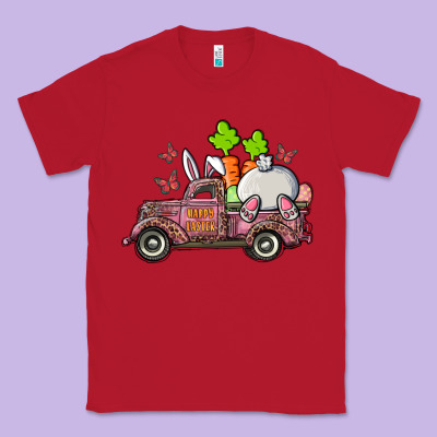 Happy Easter Pink Truck With Bunny Classic Tee Designed By Ranaportraitstore