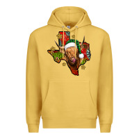 Antique Gold christmas texas highland cow Premium Hoodie - Jasminsmagicworld