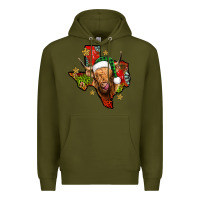 Army Green christmas texas highland cow Premium Hoodie - Jasminsmagicworld