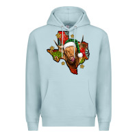 Blue Mist christmas texas highland cow Premium Hoodie - Jasminsmagicworld