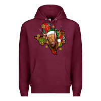 Burgundy christmas texas highland cow Premium Hoodie - Jasminsmagicworld