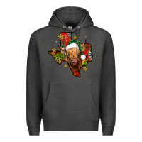Charcoal Heather christmas texas highland cow Premium Hoodie - Jasminsmagicworld