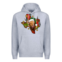 Heather Grey christmas texas highland cow Premium Hoodie - Jasminsmagicworld