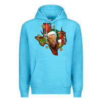 Ocean Blue christmas texas highland cow Premium Hoodie - Jasminsmagicworld
