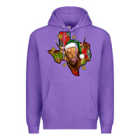 Purple christmas texas highland cow Premium Hoodie - Jasminsmagicworld