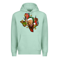 Seafoam christmas texas highland cow Premium Hoodie - Jasminsmagicworld