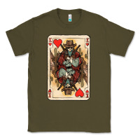 Army Green King Of Hearts Cowboy Classic Tee - HowdyJamesFarm