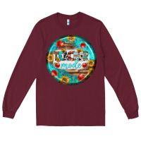 Burgundy teacher mode earrings Long Sleeve Tee - BundleAndBundleShop