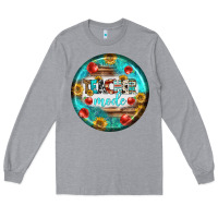 Heather Grey teacher mode earrings Long Sleeve Tee - BundleAndBundleShop