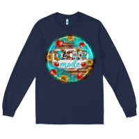 Navy teacher mode earrings Long Sleeve Tee - BundleAndBundleShop