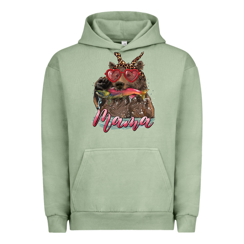 Mother's Day Glasses Leopard Bandana Mama Bear Hunting Fish Urban Hoodie by RanaPortraitStore | Teevron