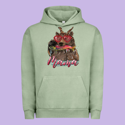 Mother's Day Glasses Leopard Bandana Mama Bear Hunting Fish Urban Hoodie Designed By Ranaportraitstore