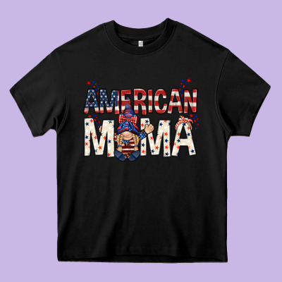 American Mama With Gnome Mother's Day Heavy Core Tee Designed By Howdyjamesfarm