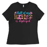 Black half of my haert is deployed olivia Ladies Tee - OliviaCreatesArt