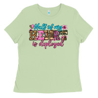 Half Of My Haert Is Deployed Olivia Ladies Tee | Teevron