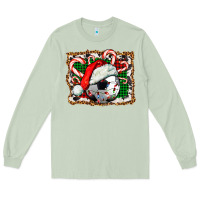 Matcha Soccer Ball Christmas With Hat And Candy Cane Long Sleeve Tee - FaDigitalArtStudio