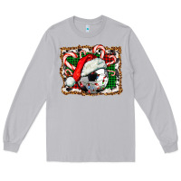 Moon Dust Soccer Ball Christmas With Hat And Candy Cane Long Sleeve Tee - FaDigitalArtStudio