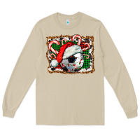 Mushroom Soccer Ball Christmas With Hat And Candy Cane Long Sleeve Tee - FaDigitalArtStudio