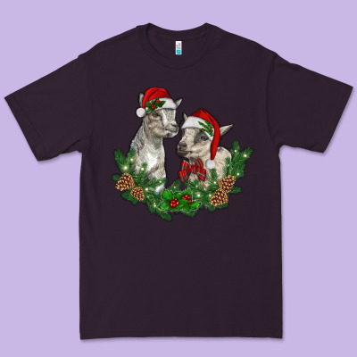 Christmas Baby Goats Premium Tee Designed By Ranaportraitstore