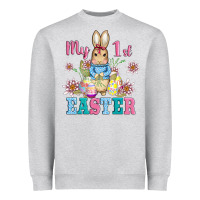 Heather Grey my first easter with baby bunny and eggs Heavyweight Sweatshirt - AdoDesignShop