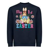 Navy my first easter with baby bunny and eggs Heavyweight Sweatshirt - AdoDesignShop
