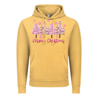 Vintage Mustard Merry Christmas Trees Vintage Hoodie - FaDigitalArtStudio