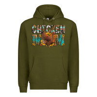 Army Green chicken mom Premium Hoodie - LillyAllenDesigns