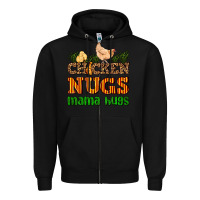 Black chicken nugs mama hugs Zipper Hoodie - AdoDesignShop