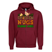 Burgundy chicken nugs mama hugs Zipper Hoodie - AdoDesignShop