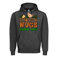 Charcoal Heather chicken nugs mama hugs Zipper Hoodie - AdoDesignShop