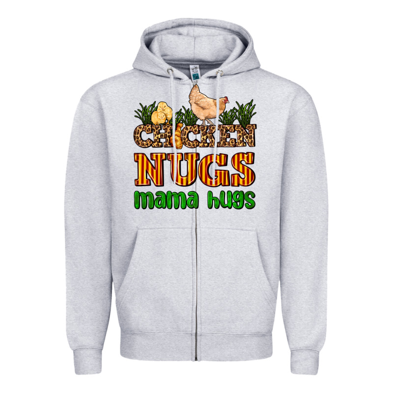 Chicken Nugs Mama Hugs Zipper Hoodie by AdoDesignShop | Teevron