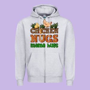 Chicken Nugs Mama Hugs Zipper Hoodie Designed By Adodesignshop