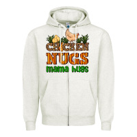 Oatmeal Heather chicken nugs mama hugs Zipper Hoodie - AdoDesignShop