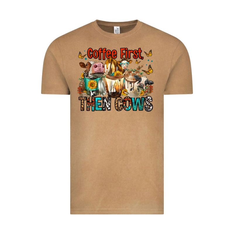Coffee First Then Cows Vintage Tee by FaDigitalArtStudio | Teevron