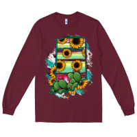Burgundy Indiana Map Sunflower Cactus Serape Long Sleeve Tee - RanaPortraitStore