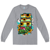 Heather Grey Indiana Map Sunflower Cactus Serape Long Sleeve Tee - RanaPortraitStore