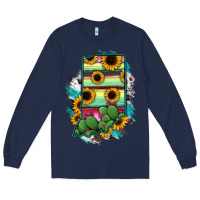 Navy Indiana Map Sunflower Cactus Serape Long Sleeve Tee - RanaPortraitStore