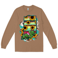 Toasted Coconut Indiana Map Sunflower Cactus Serape Long Sleeve Tee - RanaPortraitStore