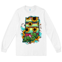 White Indiana Map Sunflower Cactus Serape Long Sleeve Tee - RanaPortraitStore