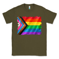 Army Green Pride flag background Classic Tee - CowGirlArtShop