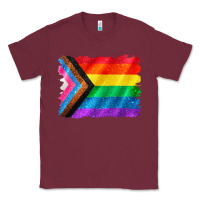 Burgundy Pride flag background Classic Tee - CowGirlArtShop