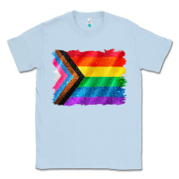 Dusty Blue Pride flag background Classic Tee - CowGirlArtShop