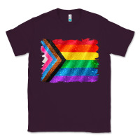 Plum Pride flag background Classic Tee - CowGirlArtShop