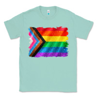 Seafoam Pride flag background Classic Tee - CowGirlArtShop