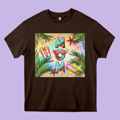 Summer Mom Heavy Core Tee Designed By Tumblerdesignbyshophia