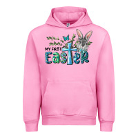 Fuchsia Pink My First Easter Bunny Boy Urban Hoodie - RanaPortraitStore
